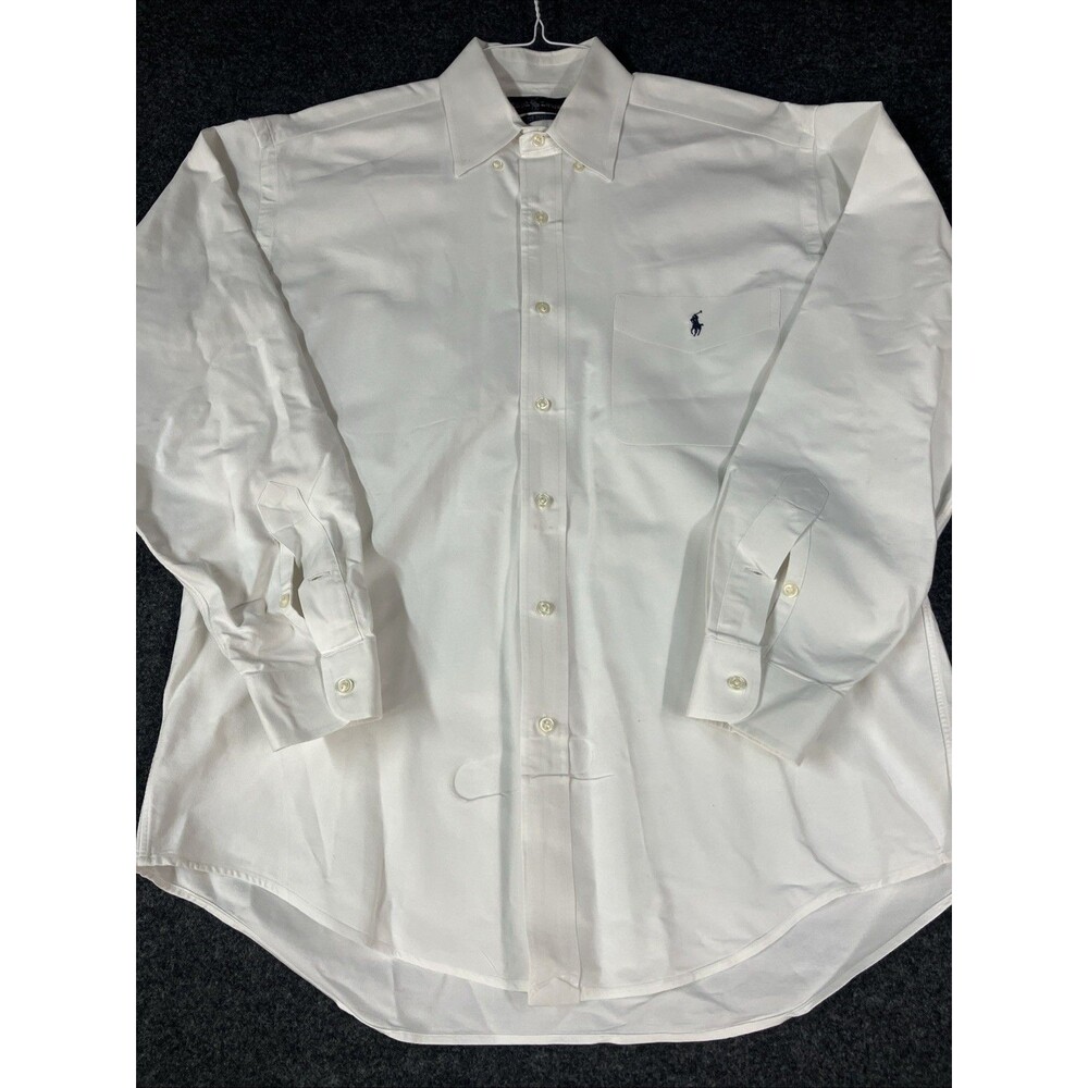 Vintage Polo Ralph Lauren Big Shirt White Oxford Button Down 90s Mens Small S